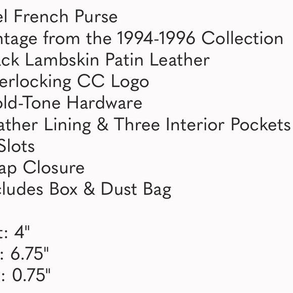 Authentic Vintage CHANEL French Purse - Black Patin Leather 1994-1996 - Picture 11 of 11